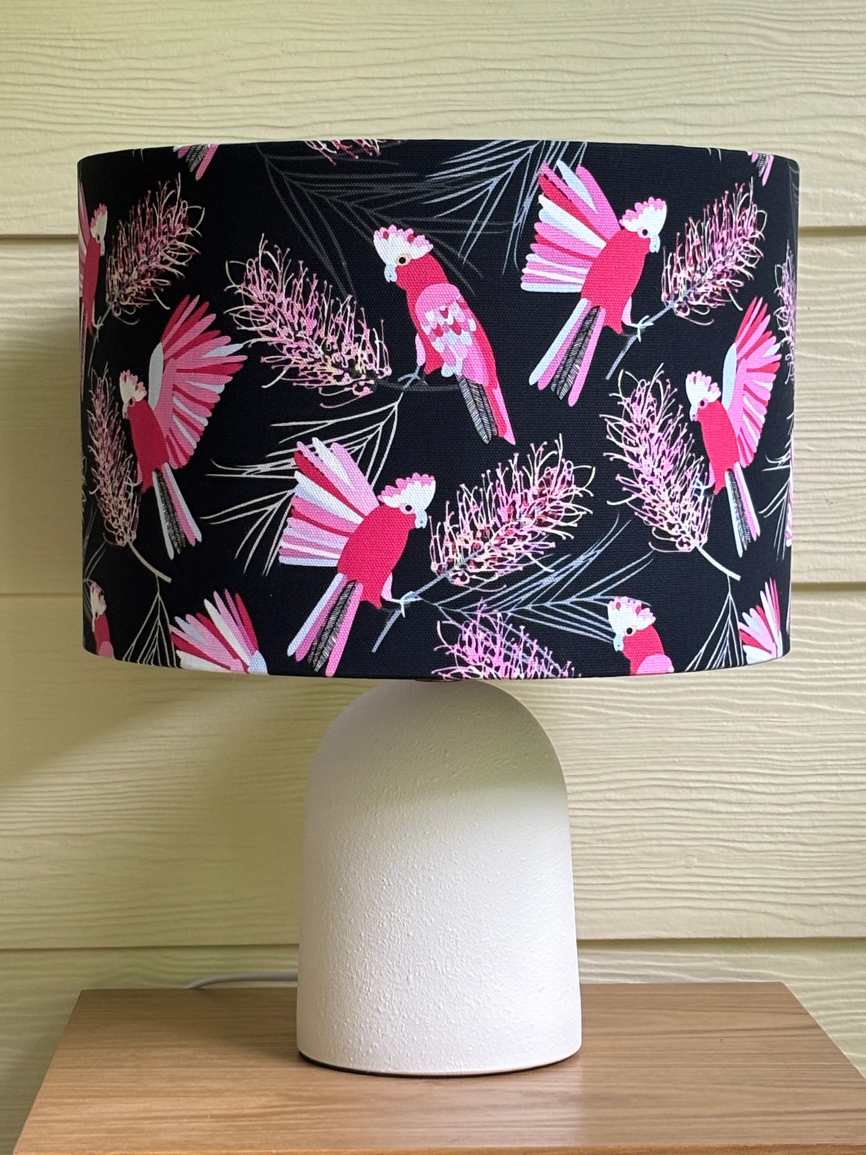 Bush Cockatoos Double-Sided Handmade Lampshade - Ready to Ship