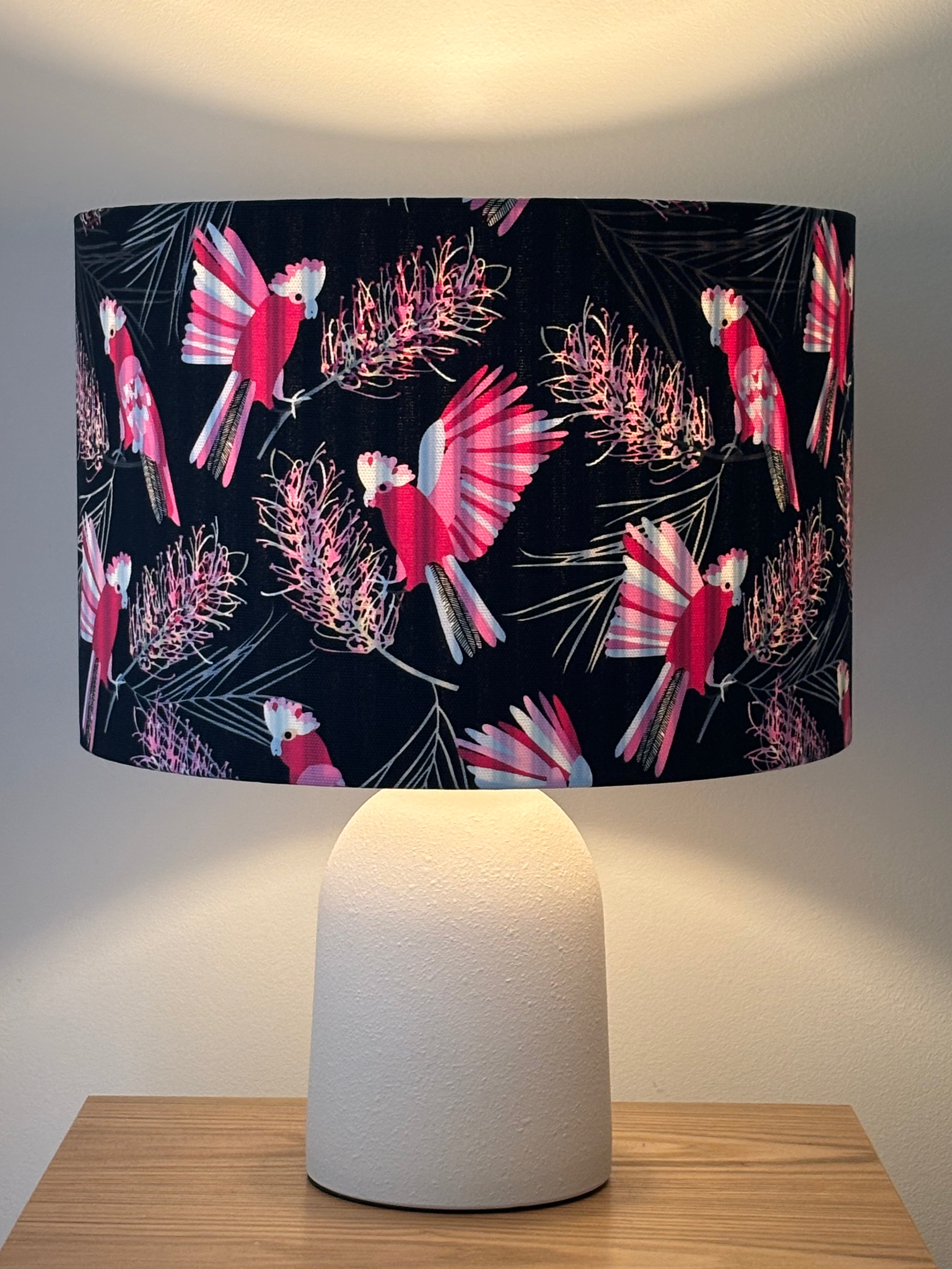 Bush Cockatoos Double-Sided Handmade Lampshade - Ready to Ship