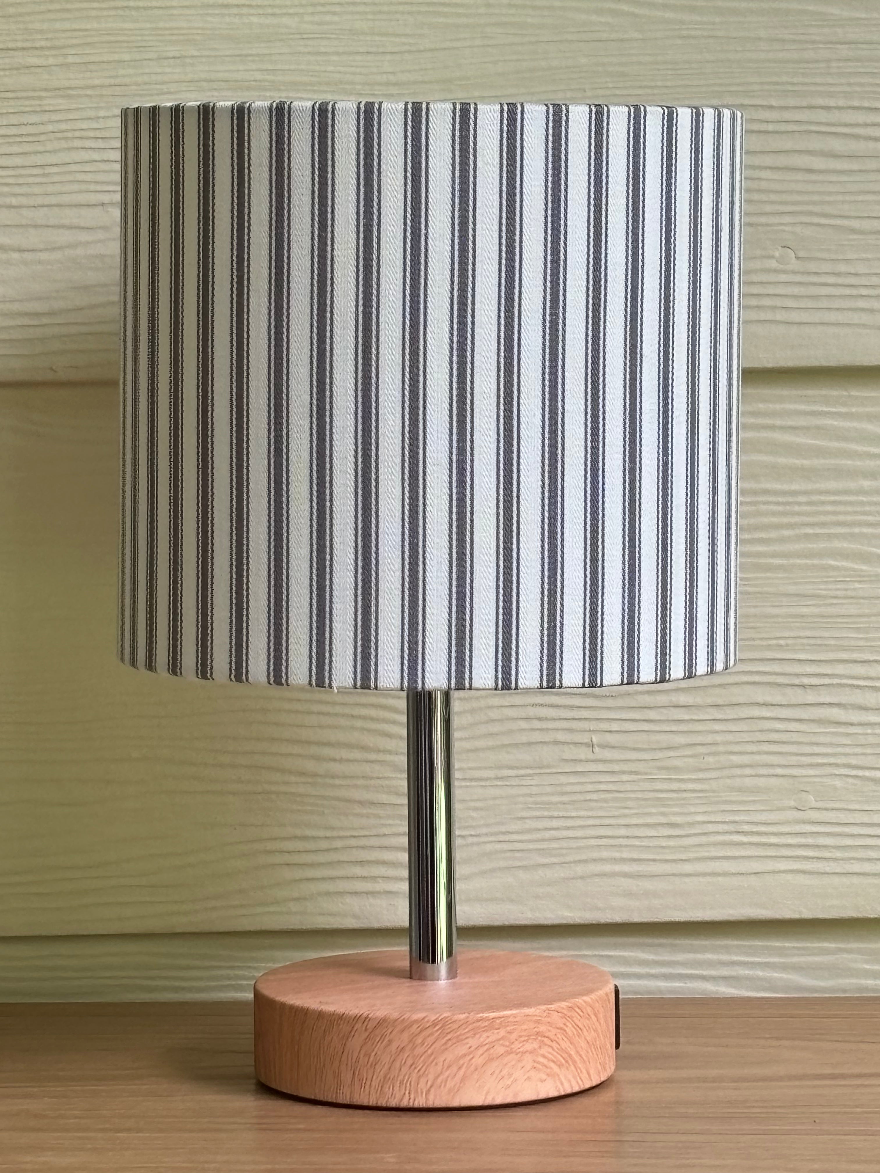 Regatta Stripe - Grey Handmade Lampshade - Ready to Ship
