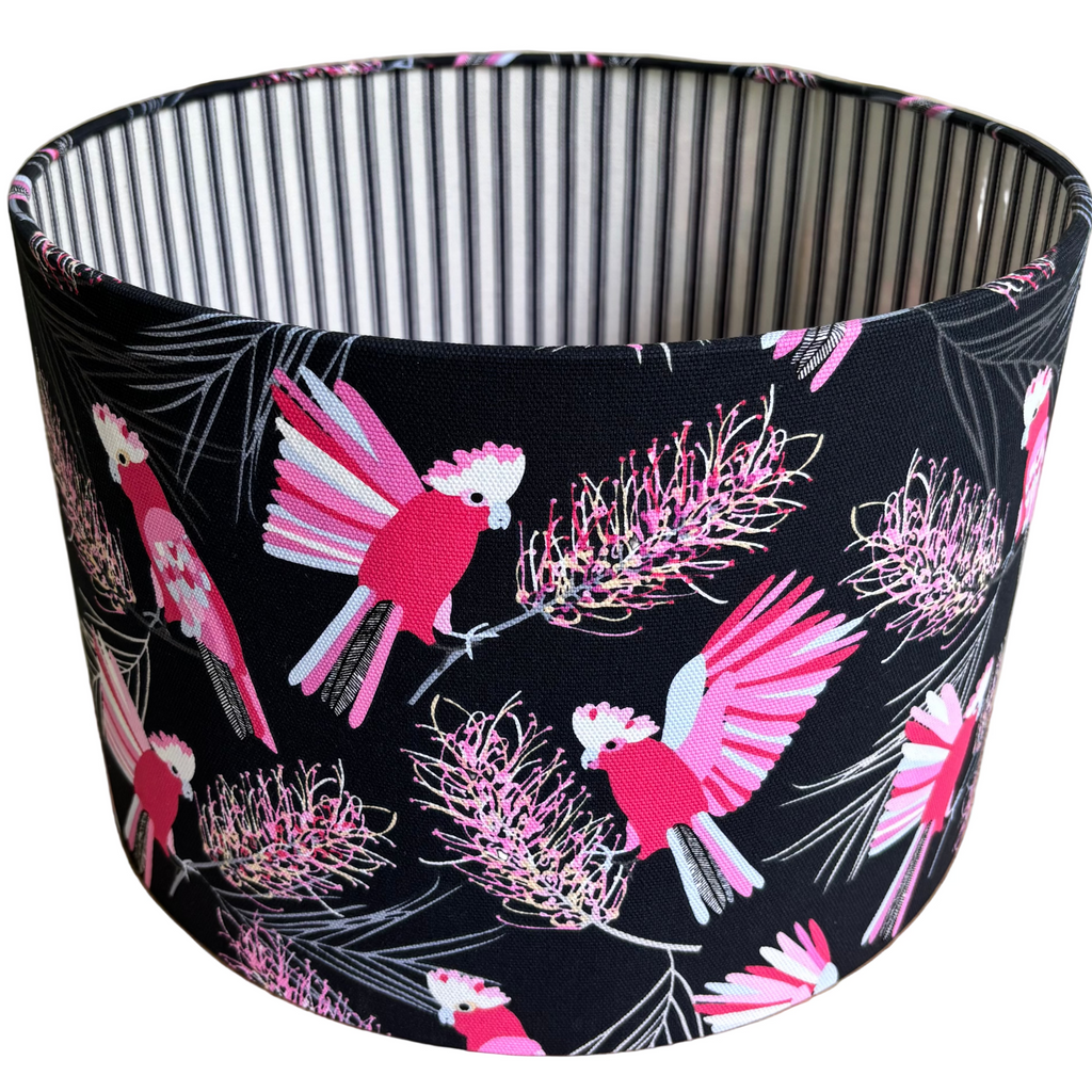 Bush Cockatoos Double-Sided Handmade Lampshade - Ready to Ship
