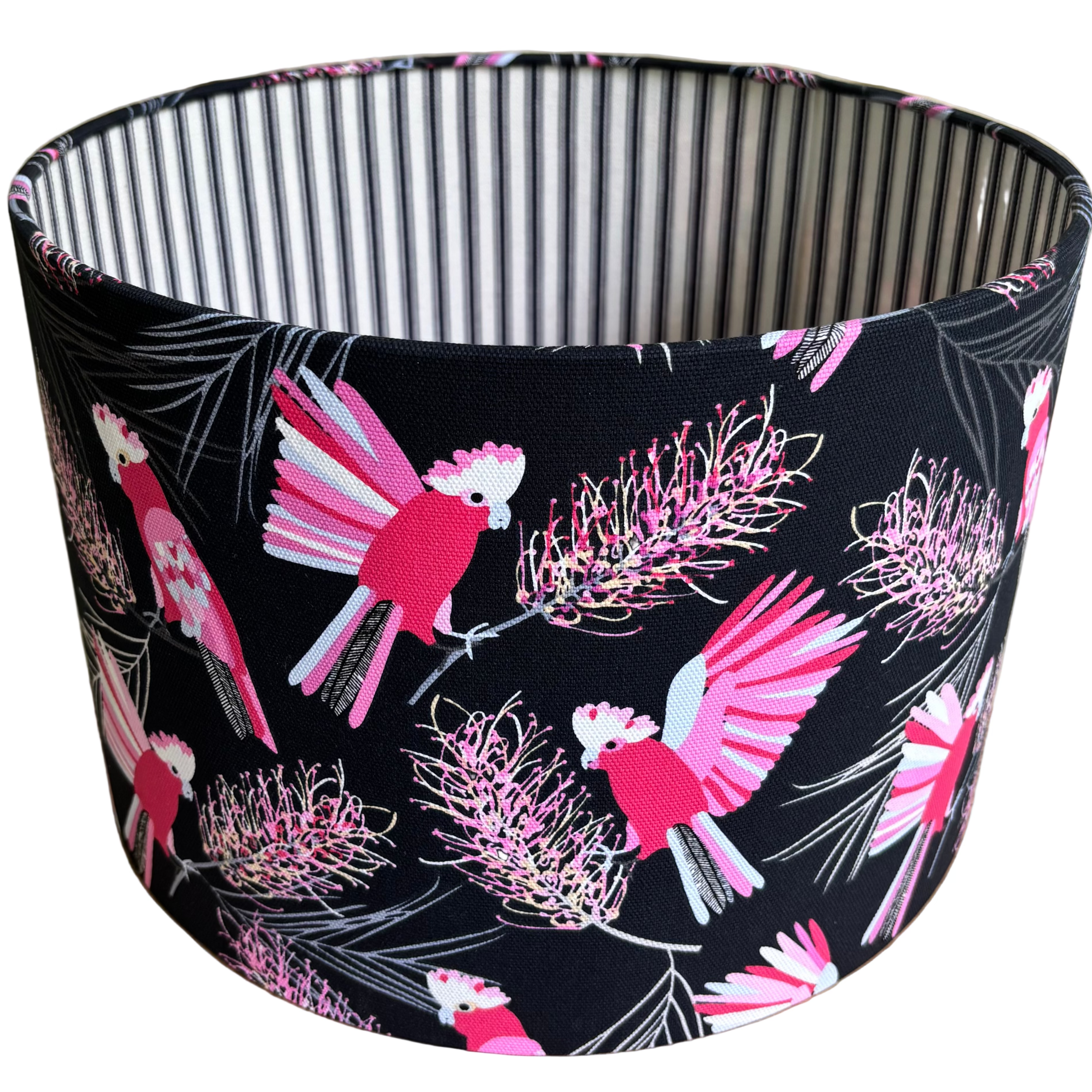 Bush Cockatoos Double-Sided Handmade Lampshade - Ready to Ship