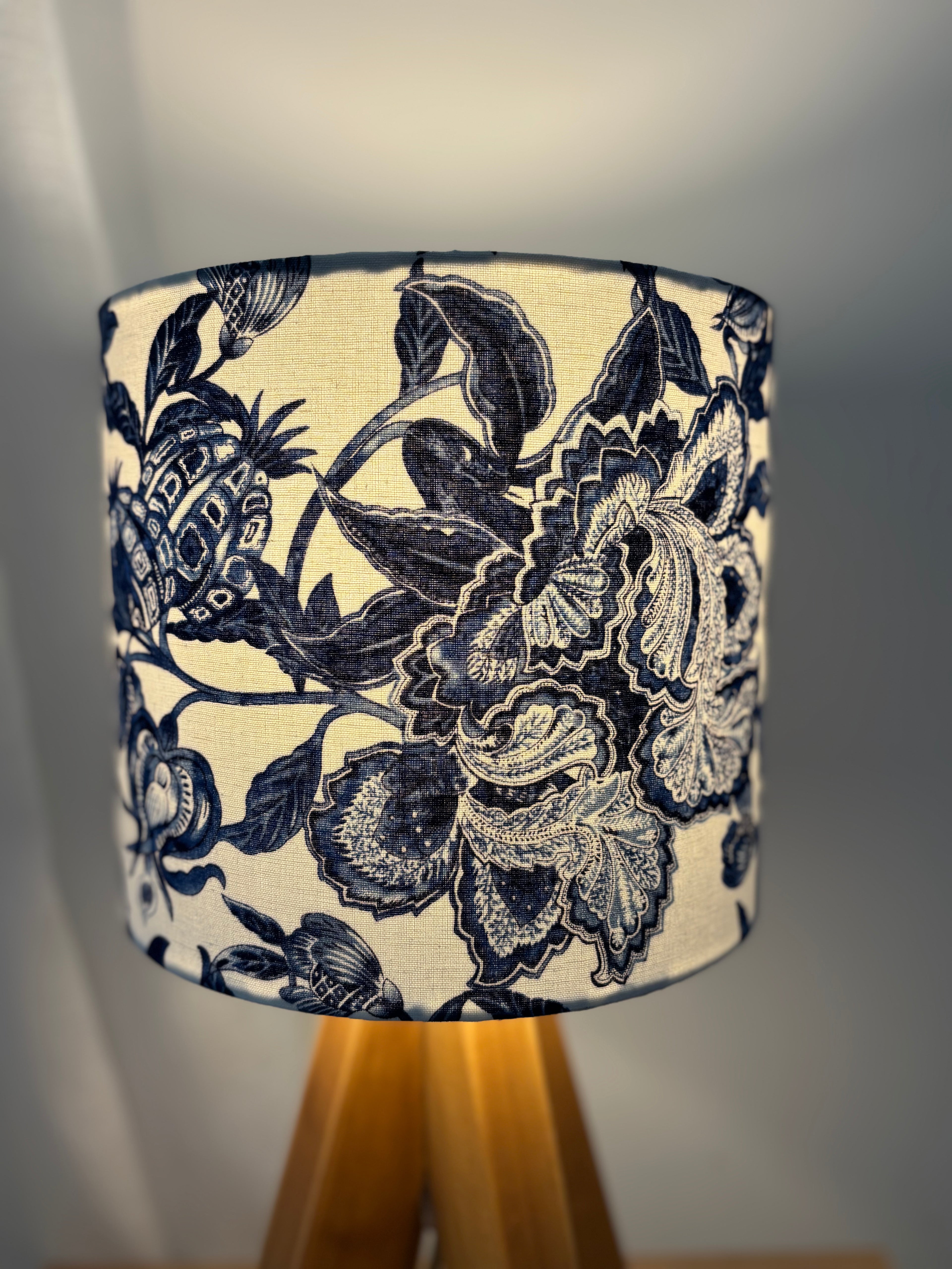 Indigo Bloom Handmade Lampshade - Ready to Ship
