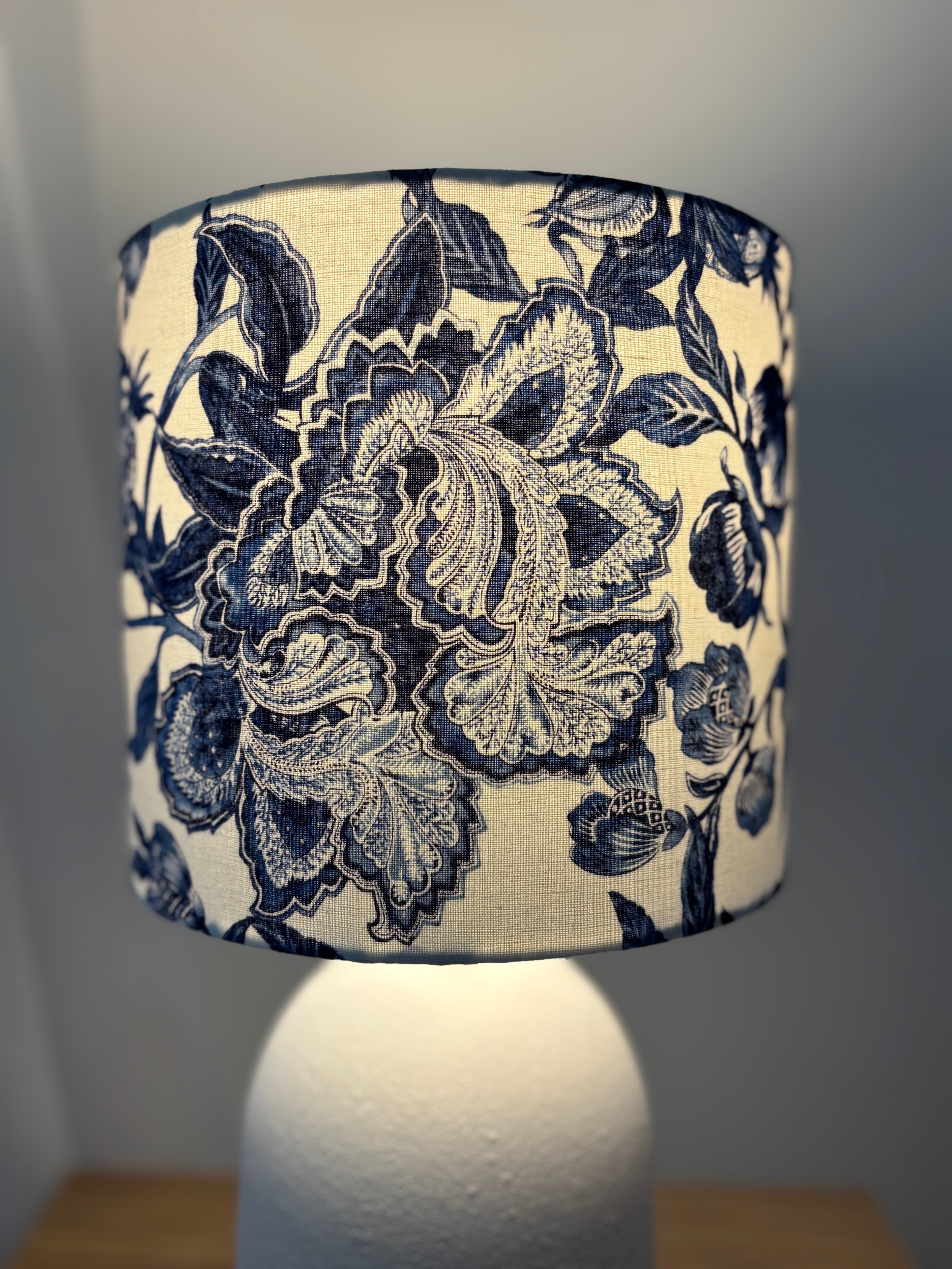Indigo Bloom Custom Handmade Lampshade